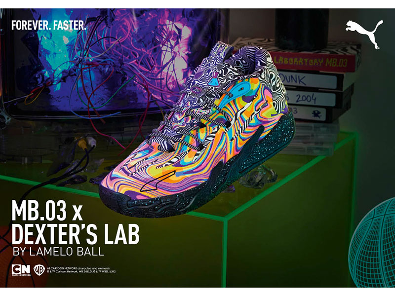 ラメロボールバッシュ 希少カラー ラメロ・ボールと「デクスターズ・ラボ」コラボモデル『PUMA MB.03